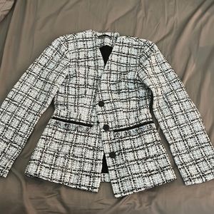 Maje collarless tweed blazer 36